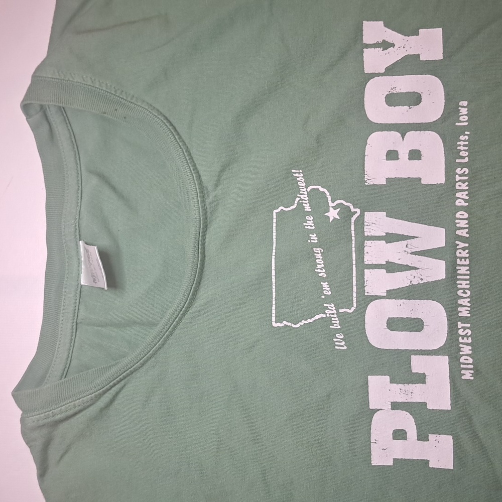 No Name, Size XL, Green, Sleeveless, "Plow Boy", T-shirt